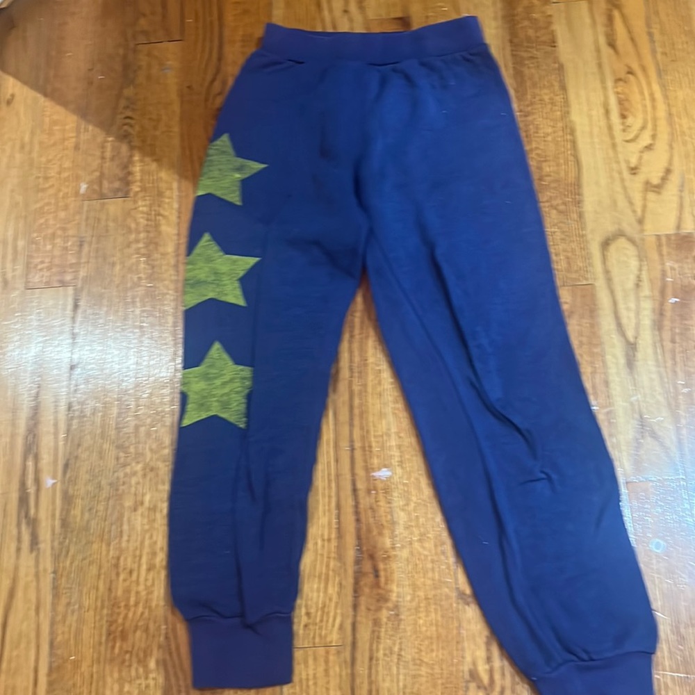Kids rowdy sprout sweatpants blue with yellow starts